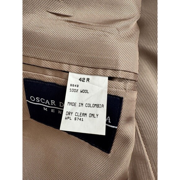 Oscar De La Renta‎ 100% Wool Tweed Blazer Jacket Brown Houndstooth Check 42R - Picture 5 of 8